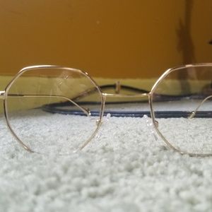 hexagonal clear glasses